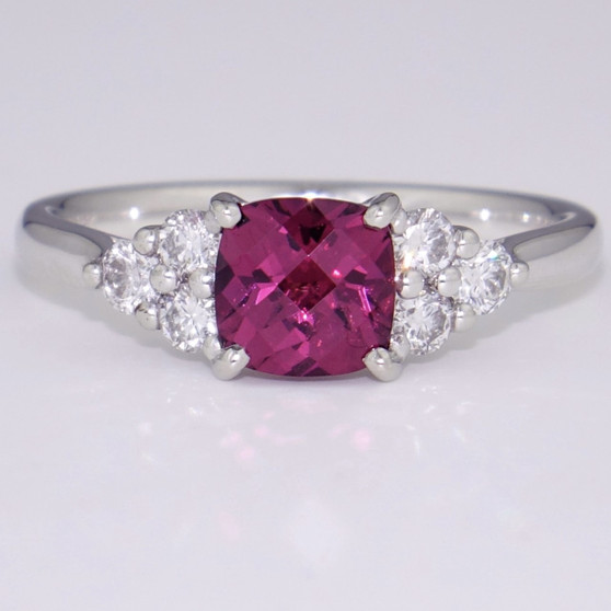 platinum raspberry garnet and diamond ring GR5994