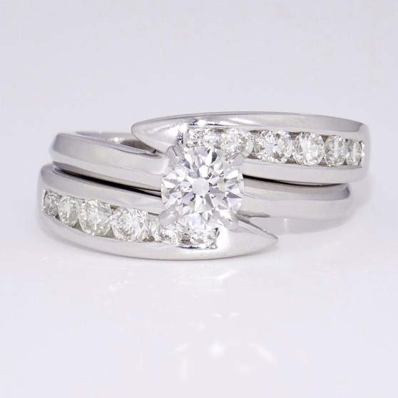 18ct white gold diamond bridal set GR3060