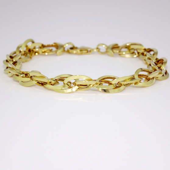 9ct yellow gold oval link bracelet BRA5622