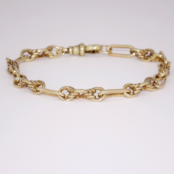 9ct yellow gold twisted link bracelet BRA5507