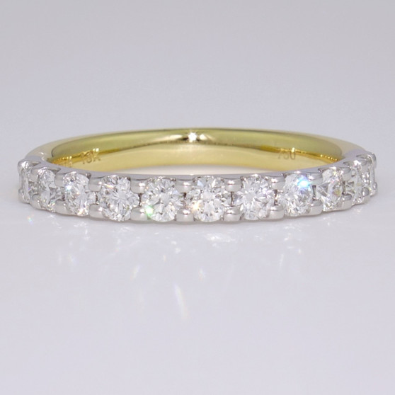 18ct gold low profile round brilliant cut diamond eternity ring