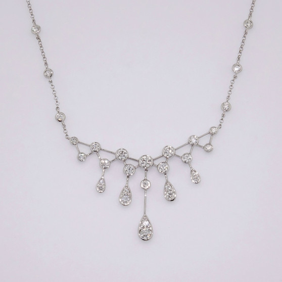 18ct white gold diamond necklace