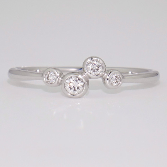 9ct white gold diamond bubble ring