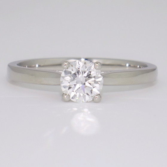 Platinum certificated D colour round brilliant cut diamond solitaire ring