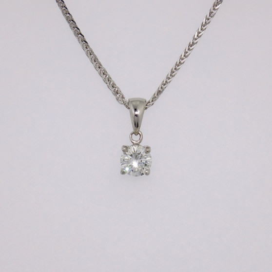 9ct white gold diamond solitaire pendant