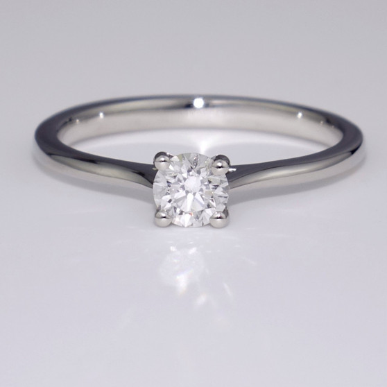 Platinum D colour diamond solitaire ring
