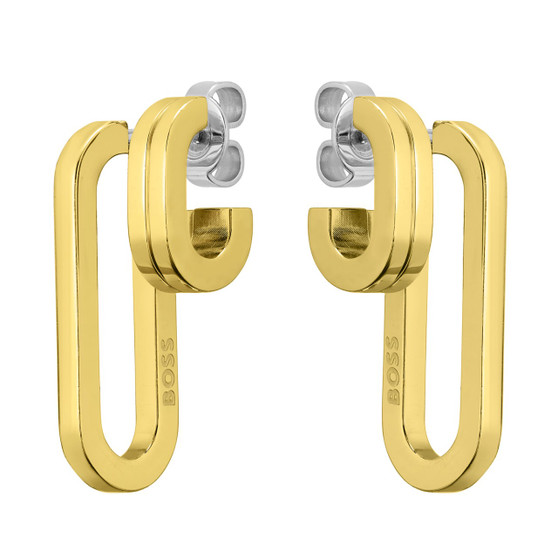 Ladies BOSS Hailey Gold IP Earrings 1580325