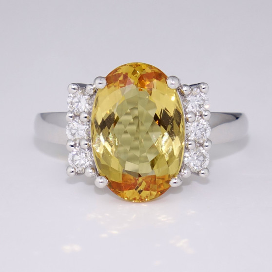 18ct white gold Imperial topaz and diamond ring