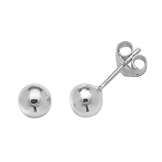 9ct white gold ball stud earrings