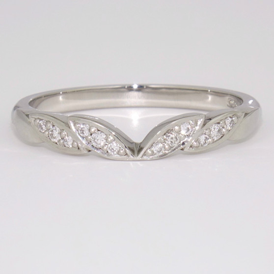 Platinum diamond petals ring