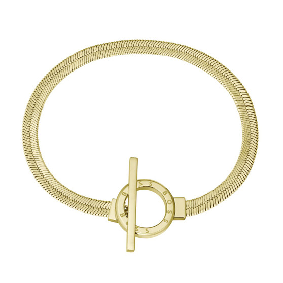 Ladies BOSS Zia Light Yellow Gold IP Chain Bracelet 1580487