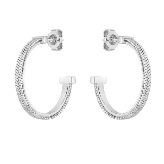 Ladies BOSS Zia Stainless Steel Hoop Earrings