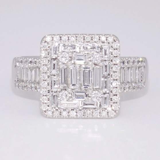 Platinum diamond cluster ring