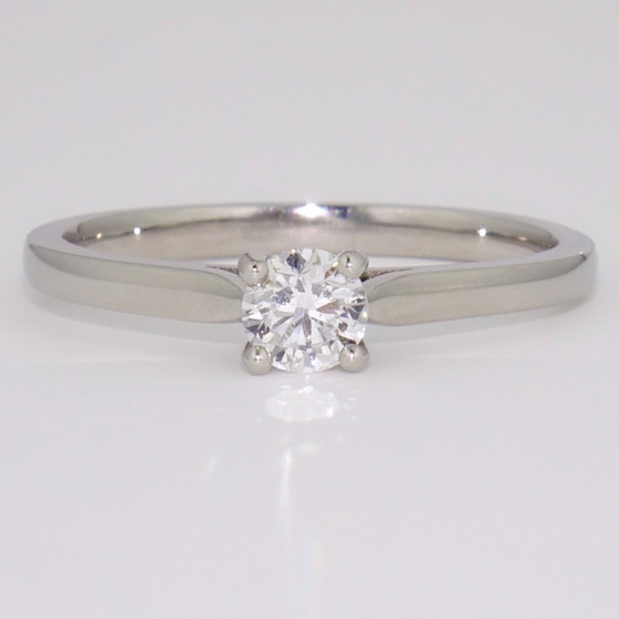 Platinum certificated D colour round brilliant cut diamond solitaire ring