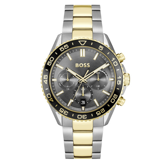 Gents BOSS Runner Chronograph Bi Colour Bracelet Watch 1514144