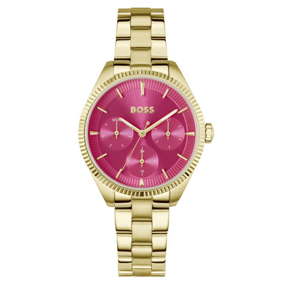 Ladies BOSS Sage Sport light yellow gold IP bracelet watch 1502805