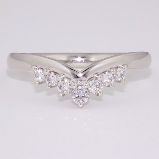 Platinum diamond wishbone ring
