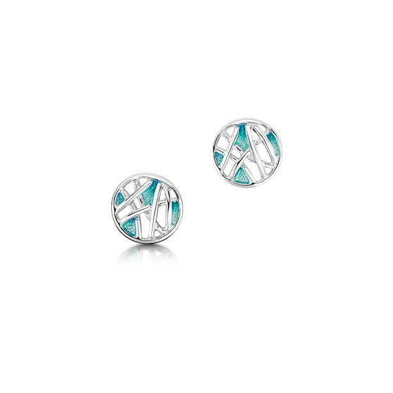 Sheila Fleet Creel studs with Storm enamel