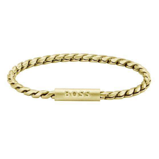 Gents BOSS Doran light yellow gold IP bracelet 1580696