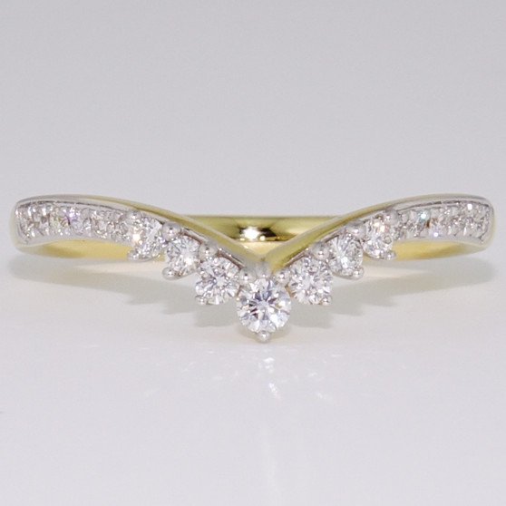 18ct gold diamond wishbone ring