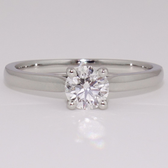 Platinum certificated D colour round brilliant cut diamond solitaire ring