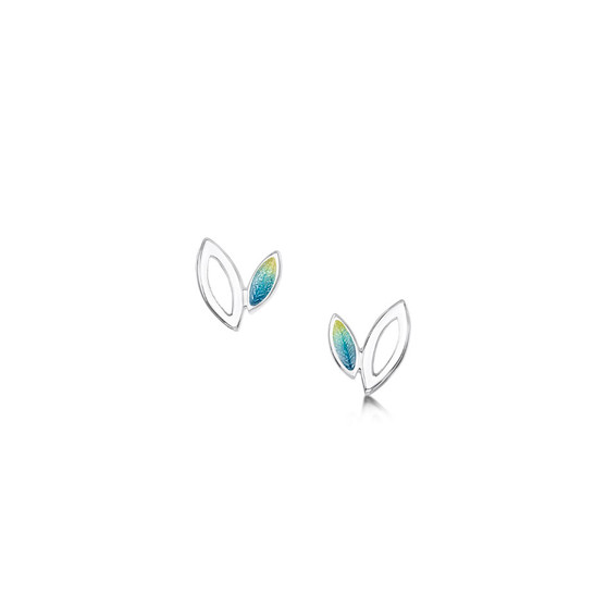 Sheila Fleet Seasons stud earrings with Summer enamel