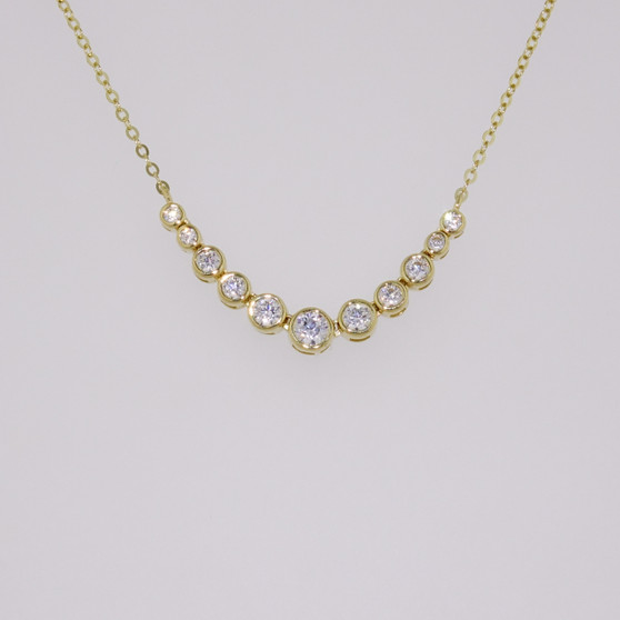 9ct gold graduated CZ necklace