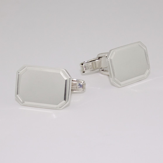 Sterling silver octagonal cufflinks