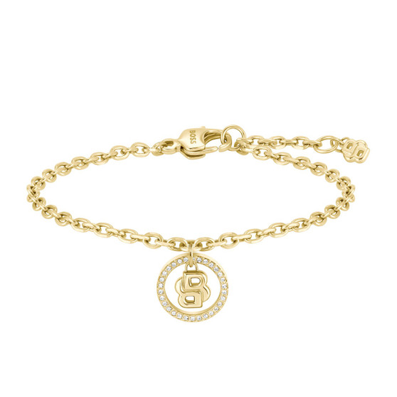 Ladies' BOSS Double B Divine Gold IP Bracelet 1580807