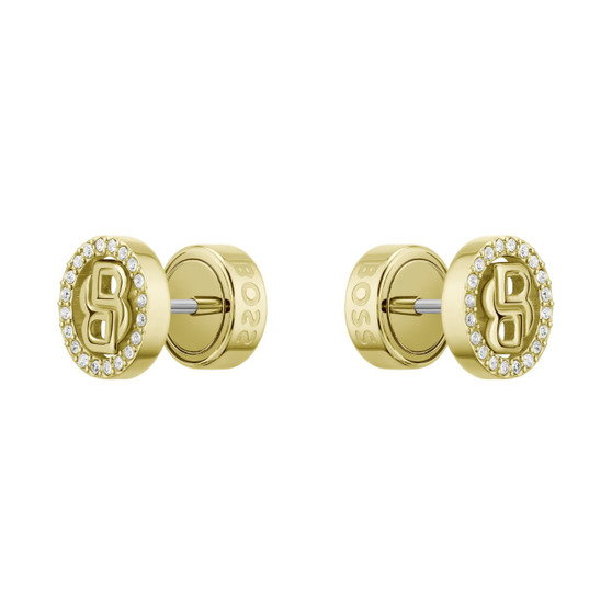 BOSS Double B Divine Gold IP Earrings 1580826