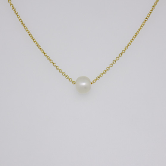 18ct gold floating Scottish freshwater pearl necklace