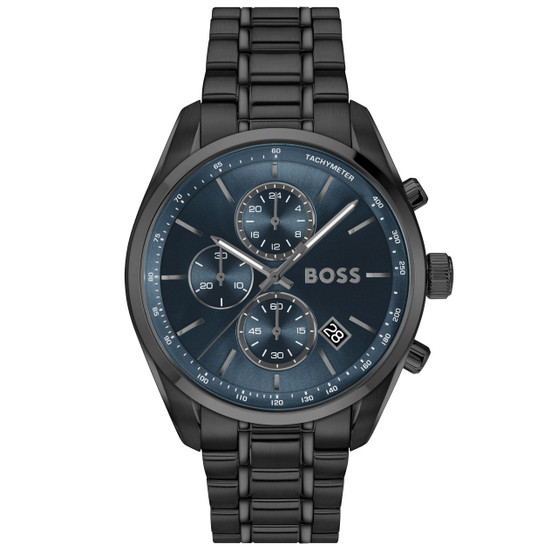 Gents' BOSS Grand Prix 44 Chronograph Black IP Watch 1514314