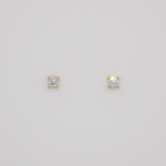 9ct gold round brilliant cut diamond stud earrings