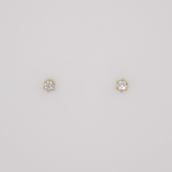 9ct gold round brilliant cut diamond stud earrings