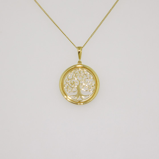 9ct yellow gold tree of life pendant