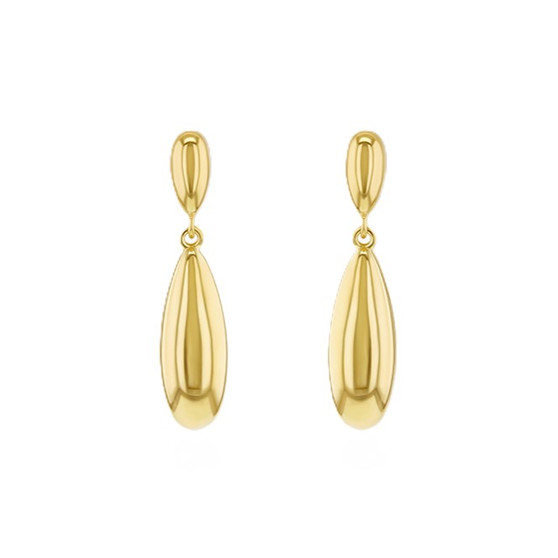 9ct gold pear-shaped drop earrings