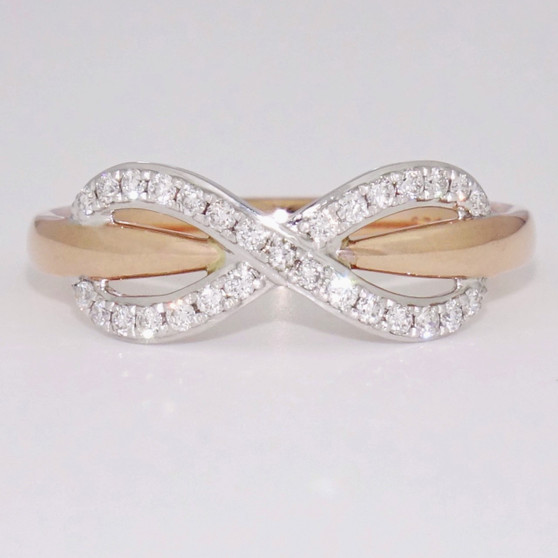 Rose gold diamond infinity ring