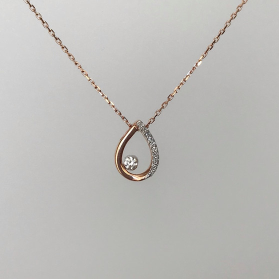 9ct rose gold diamond necklace
