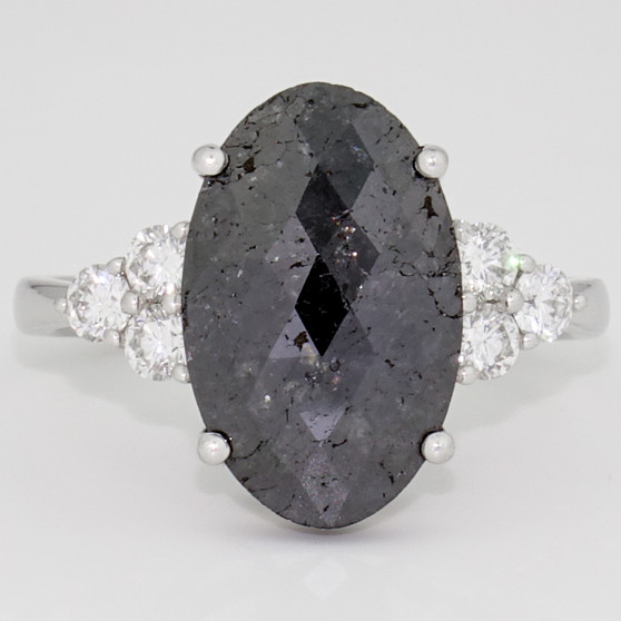 18ct white gold black and white diamond ring