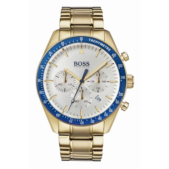 Gents' gold plated Hugo Boss chronograph watch on bracelet 1513631