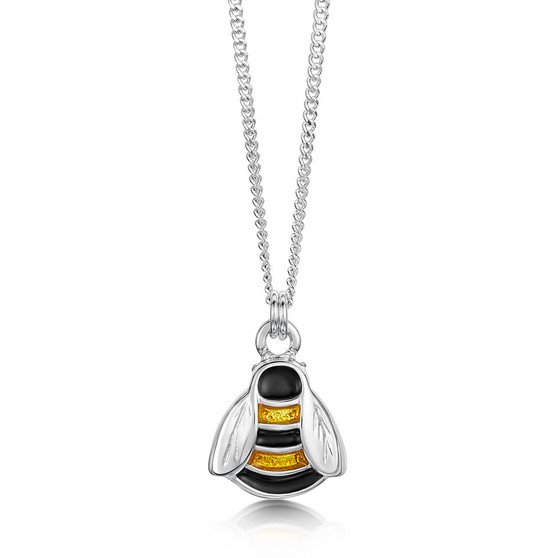 Sheila Fleet sterling silver Bumblebee pendant with Honey enamel EP273
