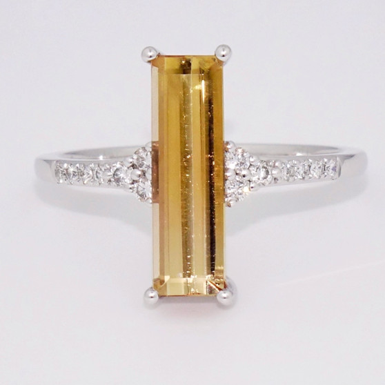 18ct white gold imperial topaz and diamond ring