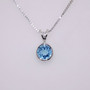 9ct white gold blue topaz pendant