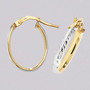 9ct yellow and white gold oval hoop earrings ER11674