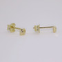 9ct Yellow Square Domed Stud Earrings side
