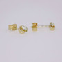 9ct yellow and white gold two strand knot stud earrings side