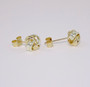 9ct yellow and white gold small four part knot stud earrings side