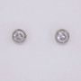 9ct white gold diamond solitaire stud earrings in rubover settings ER10921