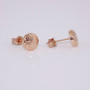 9ct rose gold flat stud earrings with diamond cut finish ER11595 - side