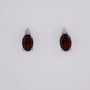 9ct white gold garnet and diamond stud earrings